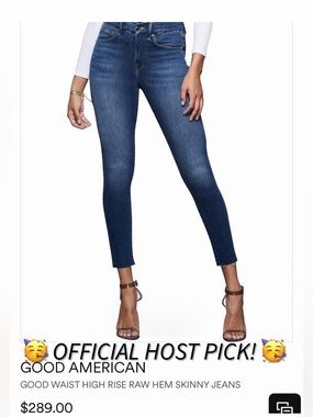 Good American Good Waist Raw Hem Skinny Jeans 16 Women Premium Denim Stretch EUC